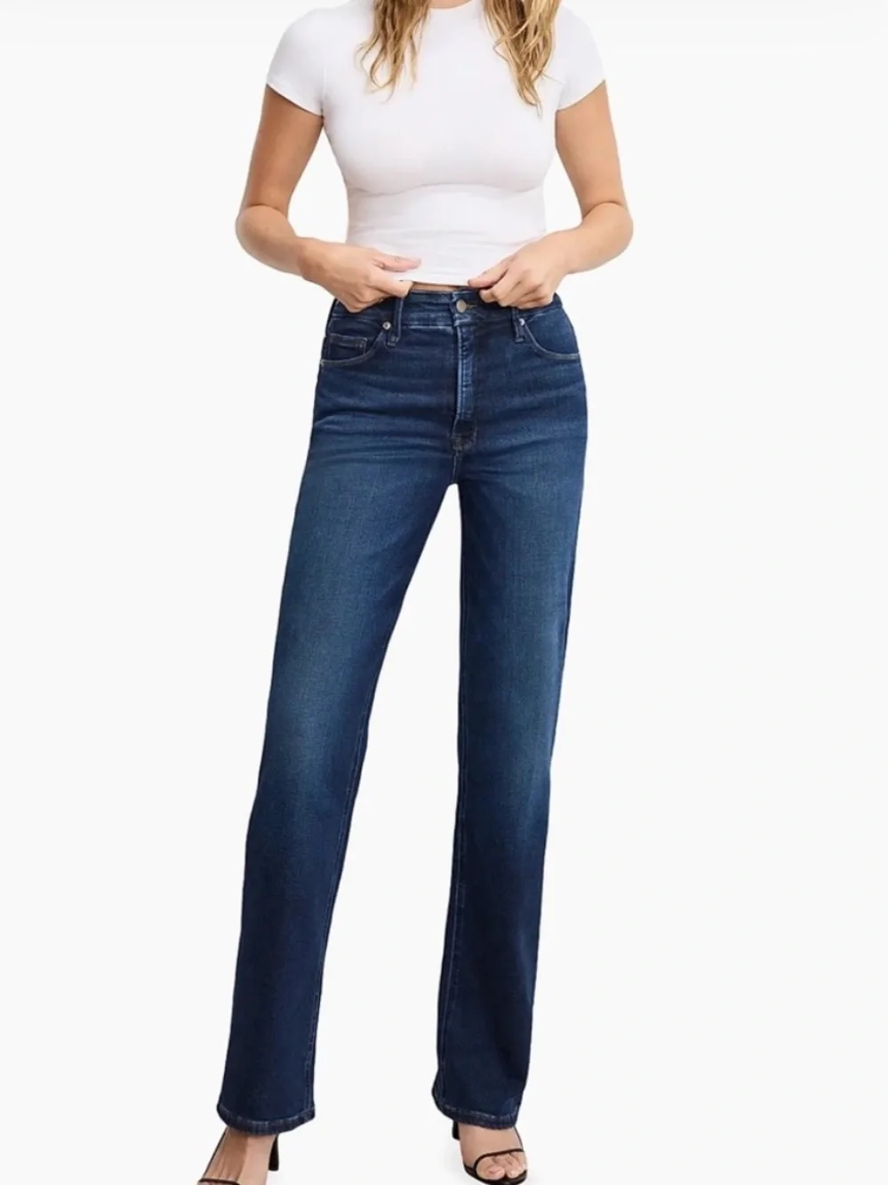 Good American Good True Straight Jeans Super High-Rise 32” Inseam Size 29 or 8
